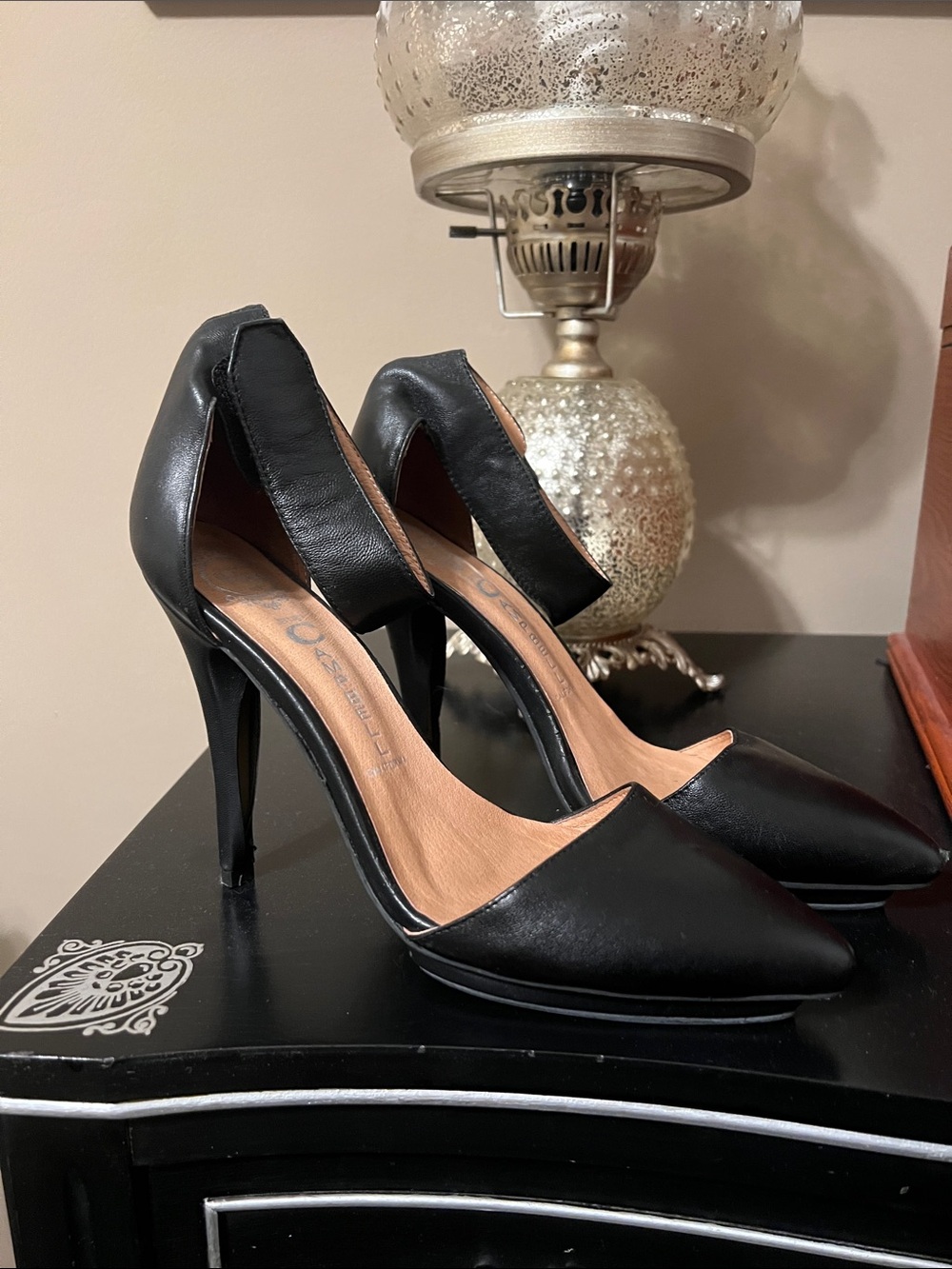 Jeffrey Campbell black pointed toe high heels